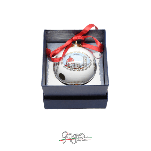 Christmas Ornament – Three Views of Florence with Red and Green Lily