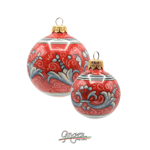 Hand Painted Deruta Ceramic Christmas Ball – Ricco Red